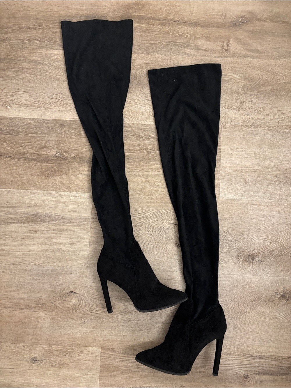 Jeffery Campbell - Women's Black Over-The-Knee Thigh High Stiletto Boots - Sz 10